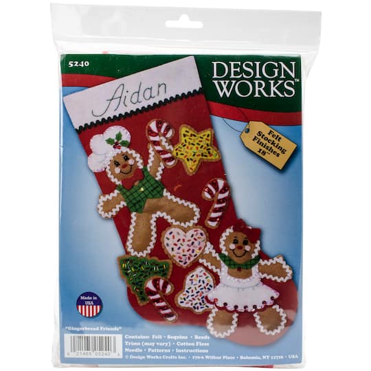 Design Works Gingerbread Friends Felt Stocking Kit